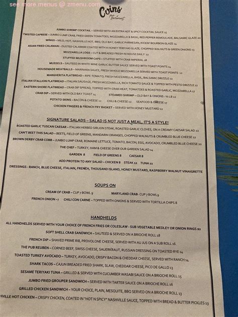 coins pub and restaurant menu|coins restaurant ocean city maryland.